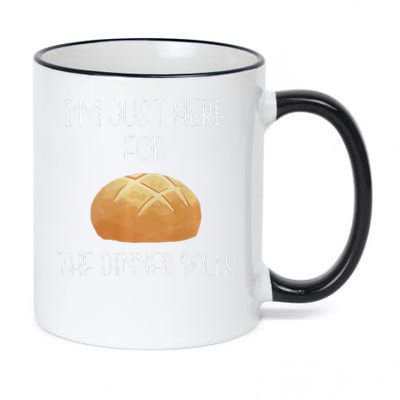 Im Just Here For The Dinner Rolls Funny Thanksgiving Premium 11oz Black Color Changing Mug