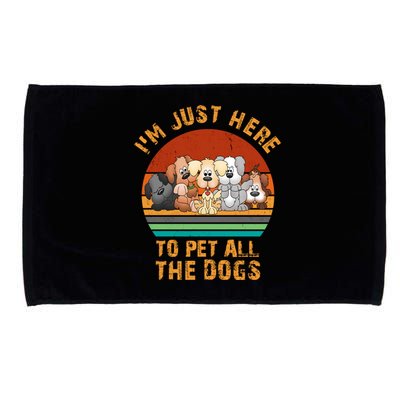 I'm Just Here To Pet All The Dogs Funny Dog Lover Vintage Microfiber Hand Towel