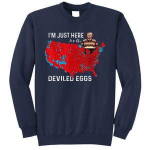 IM Just Here For The Deviled Eggs Funny Trump Christmas Sweatshirt