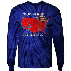 IM Just Here For The Deviled Eggs Funny Trump Christmas Tie-Dye Long Sleeve Shirt