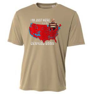 IM Just Here For The Deviled Eggs Funny Trump Christmas Cooling Performance Crew T-Shirt