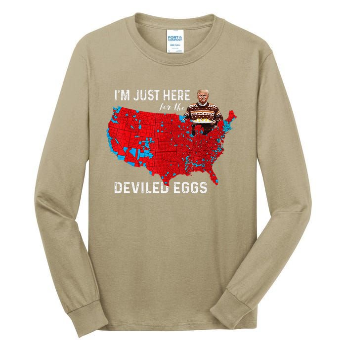 IM Just Here For The Deviled Eggs Funny Trump Christmas Tall Long Sleeve T-Shirt