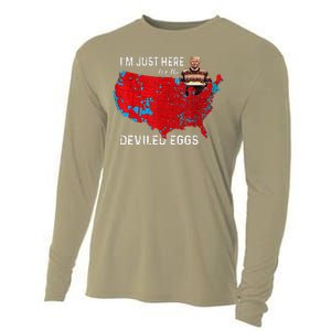 IM Just Here For The Deviled Eggs Funny Trump Christmas Cooling Performance Long Sleeve Crew