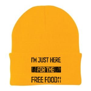 Im Just Here For The Free Food Funny Gift Knit Cap Winter Beanie