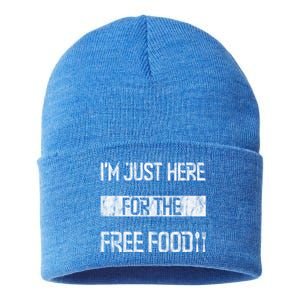 Im Just Here For The Free Food Funny Gift Sustainable Knit Beanie