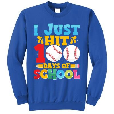 I Just Hit 100 Days Of School Baseball 100th Day Funny Gift Sweatshirt