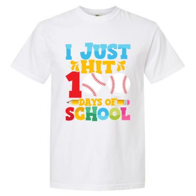 I Just Hit 100 Days Of School Baseball 100th Day Funny Gift Garment-Dyed Heavyweight T-Shirt