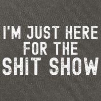 IM Just Here For The Shit Show Funny Joke Rude Slogan Cotton Canvas Backpack