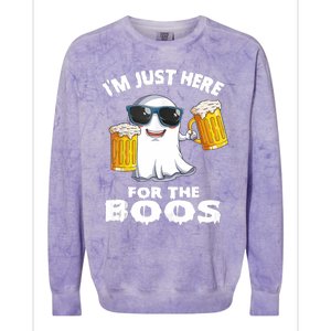 Im Just Here For The Boos Funny Halloween Colorblast Crewneck Sweatshirt