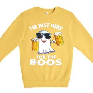 Im Just Here For The Boos Funny Halloween Premium Crewneck Sweatshirt