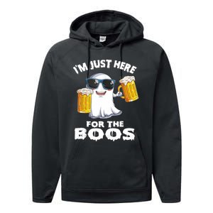 Im Just Here For The Boos Funny Halloween Performance Fleece Hoodie