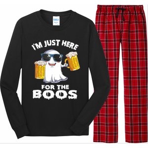 Im Just Here For The Boos Funny Halloween Long Sleeve Pajama Set