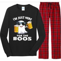 Im Just Here For The Boos Funny Halloween Long Sleeve Pajama Set