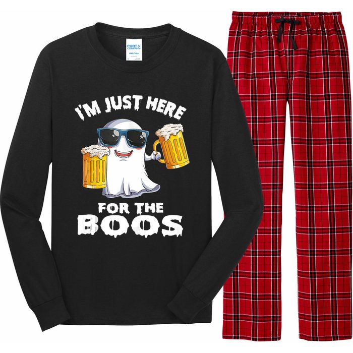 Im Just Here For The Boos Funny Halloween Long Sleeve Pajama Set