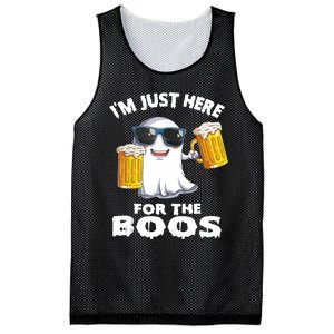 Im Just Here For The Boos Funny Halloween Mesh Reversible Basketball Jersey Tank