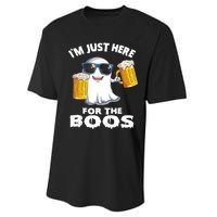 Im Just Here For The Boos Funny Halloween Performance Sprint T-Shirt