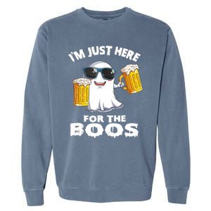 Im Just Here For The Boos Funny Halloween Garment-Dyed Sweatshirt