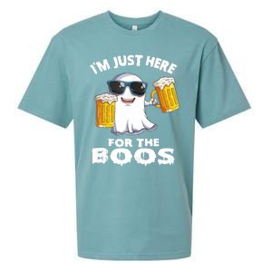 Im Just Here For The Boos Funny Halloween Sueded Cloud Jersey T-Shirt