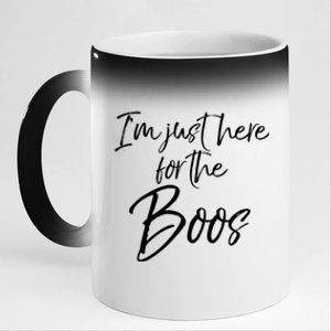 Im Just Here For The Boos Funny Halloween Costume 11oz Black Color Changing Mug