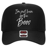 Im Just Here For The Boos Funny Halloween Costume High Crown Mesh Back Trucker Hat