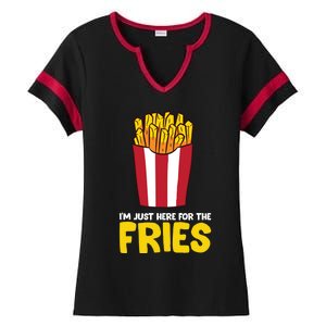 Im Just Here For The French Fries Gift Ladies Halftime Notch Neck Tee