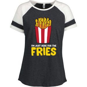 Im Just Here For The French Fries Gift Enza Ladies Jersey Colorblock Tee