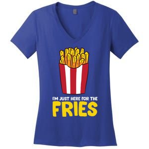 Im Just Here For The French Fries Gift Women's V-Neck T-Shirt