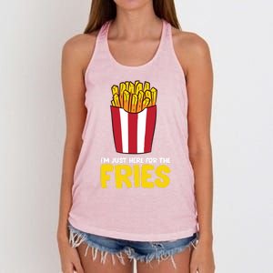 Im Just Here For The French Fries Gift Women's Knotted Racerback Tank