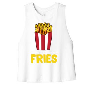 Im Just Here For The French Fries Gift Women's Racerback Cropped Tank