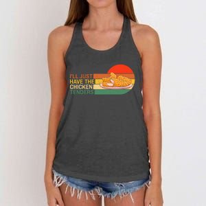 Ill Just Have The Chicken Tenders Funny Retro Womens Women's Knotted Racerback Tank