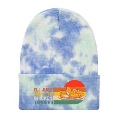 Ill Just Have The Chicken Tenders Funny Retro Womens Tie Dye 12in Knit Beanie