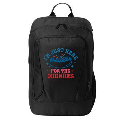 Im Just Here For The Wieners 4th Of July Hot Dogs City Backpack