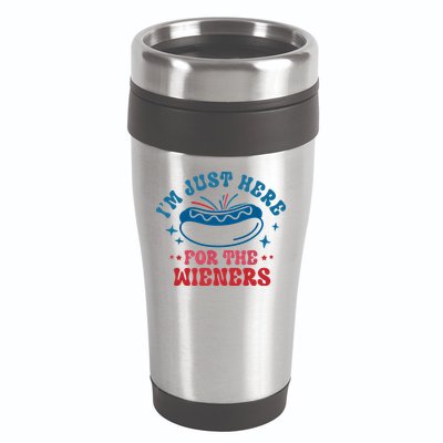 Im Just Here For The Wieners 4th Of July Hot Dogs 16oz Travel Tumbler
