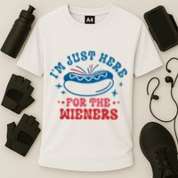 Im Just Here For The Wieners 4th Of July Hot Dogs Cooling Performance Crew T-Shirt