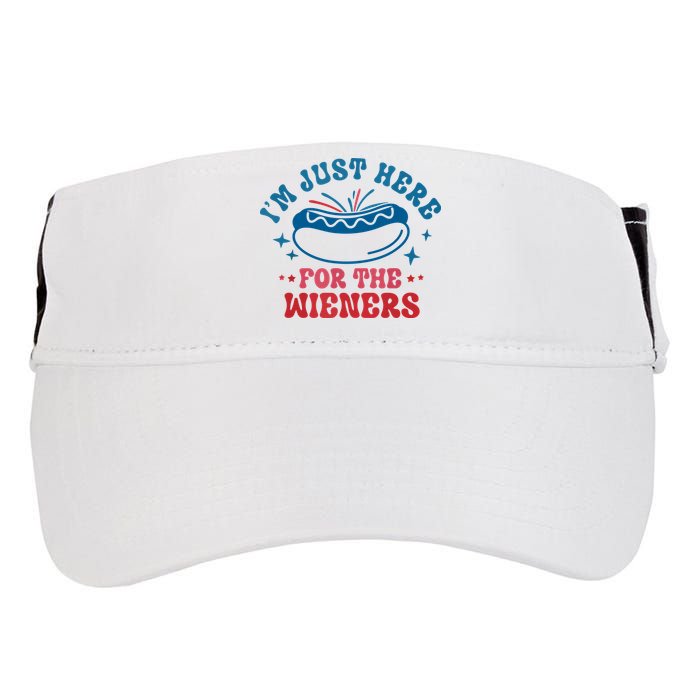 Im Just Here For The Wieners 4th Of July Hot Dogs Adult Drive Performance Visor