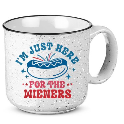 Im Just Here For The Wieners 4th Of July Hot Dogs 15oz Campfire Ceramic Mug
