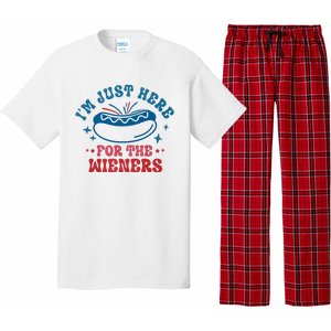 Im Just Here For The Wieners 4th Of July Hot Dogs Pajama Set