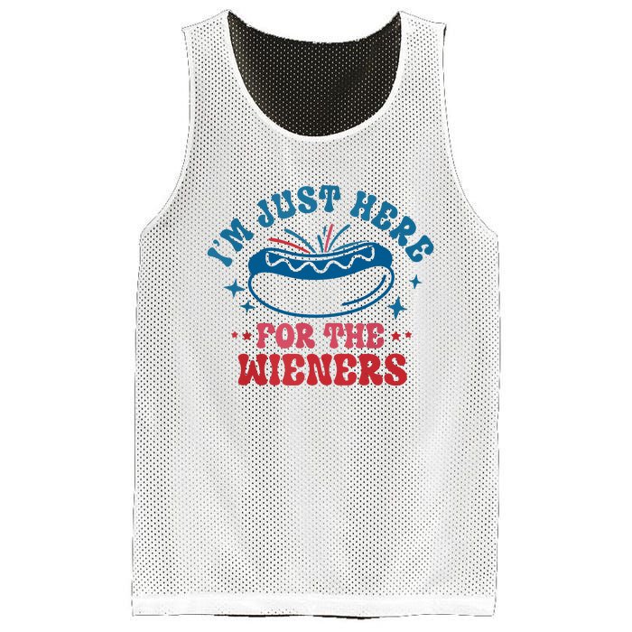 Im Just Here For The Wieners 4th Of July Hot Dogs Mesh Reversible Basketball Jersey Tank