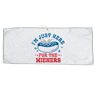 Im Just Here For The Wieners 4th Of July Hot Dogs Large Microfiber Waffle Golf Towel