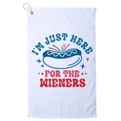 Im Just Here For The Wieners 4th Of July Hot Dogs Golf Towel