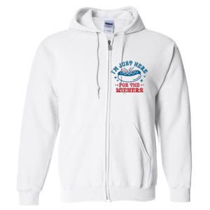 Im Just Here For The Wieners 4th Of July Hot Dogs Full Zip Hoodie