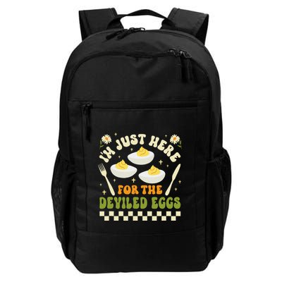 IM Just Here For The Deviled Eggs Funny Easter Sunday Daily Commute Backpack