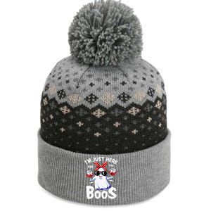 IM Just Here For The Boos Halloween Women Ghost Cute Funny The Baniff Cuffed Pom Beanie