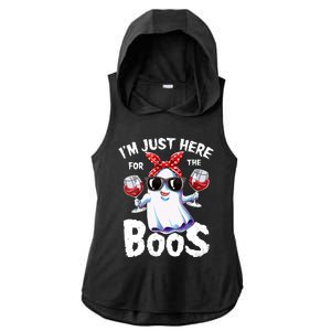 IM Just Here For The Boos Halloween Women Ghost Cute Funny Ladies PosiCharge Tri-Blend Wicking Draft Hoodie Tank