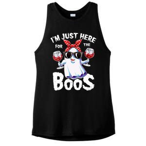 IM Just Here For The Boos Halloween Women Ghost Cute Funny Ladies PosiCharge Tri-Blend Wicking Tank