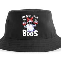 IM Just Here For The Boos Halloween Women Ghost Cute Funny Sustainable Bucket Hat