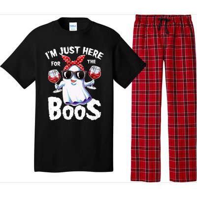 IM Just Here For The Boos Halloween Women Ghost Cute Funny Pajama Set