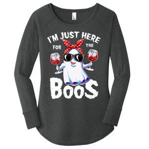 IM Just Here For The Boos Halloween Women Ghost Cute Funny Women's Perfect Tri Tunic Long Sleeve Shirt