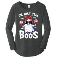 IM Just Here For The Boos Halloween Women Ghost Cute Funny Women's Perfect Tri Tunic Long Sleeve Shirt