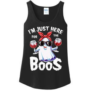 IM Just Here For The Boos Halloween Women Ghost Cute Funny Ladies Essential Tank